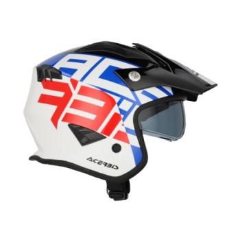 casco acerbis jet aria graphic sport 22 06 color blanco azul y rojo glossy 0026602 034 2