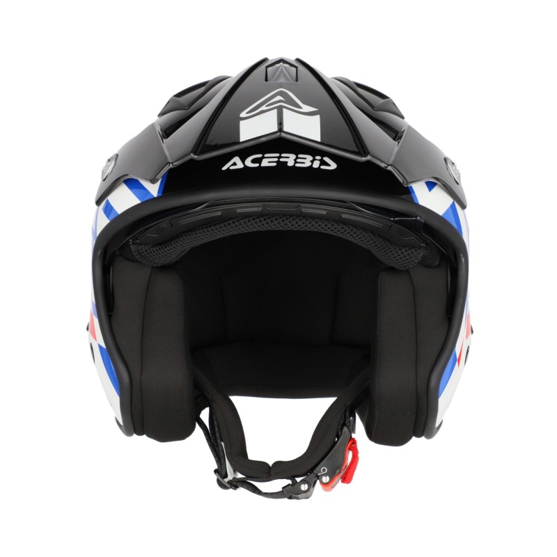 casco acerbis jet aria graphic sport 22 06 color blanco azul y rojo glossy 0026602 034