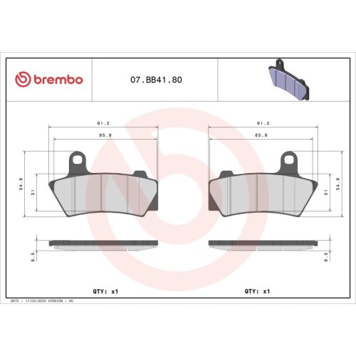 pastillas de freno traseras brembo 07bb4180 para bmw r 18 y r 18 transcontinental