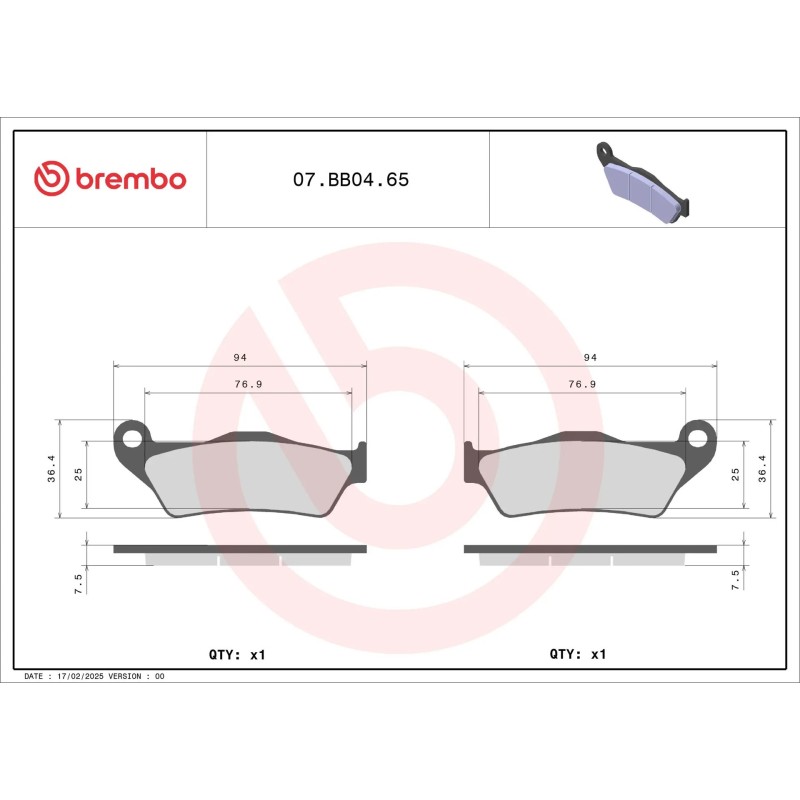 pastillas brembo genuine 07bb0465