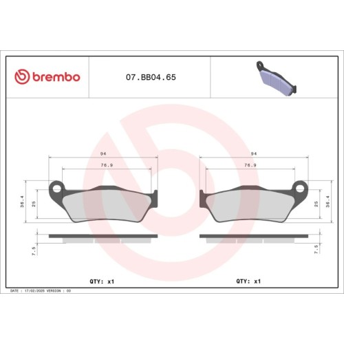 pastillas brembo genuine 07bb0465