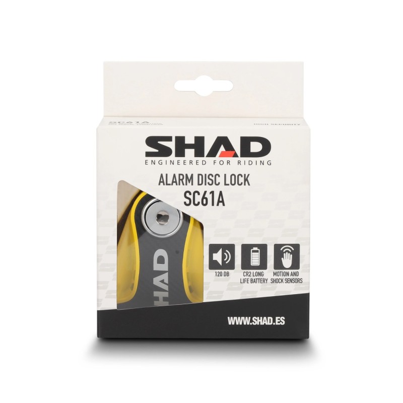 antirrobo de disco shad c0s6103a con alarma sc61a amarillo