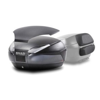 kit baul moto shad sh48 gris oscuro tapa carbono y respaldo d0b48306r
