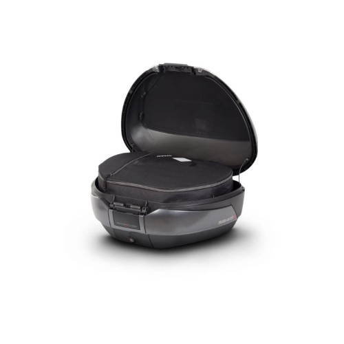 kit baul moto shad sh48 gris oscuro tapa carbono y respaldo d0b48306r