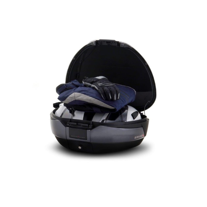 kit baul moto shad sh48 gris oscuro tapa carbono y respaldo d0b48306r
