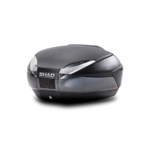 kit baul moto shad sh48 gris oscuro tapa carbono y respaldo d0b48306r