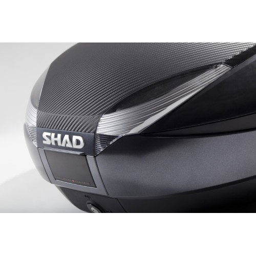kit baul moto shad sh48 gris oscuro tapa carbono y respaldo d0b48306r
