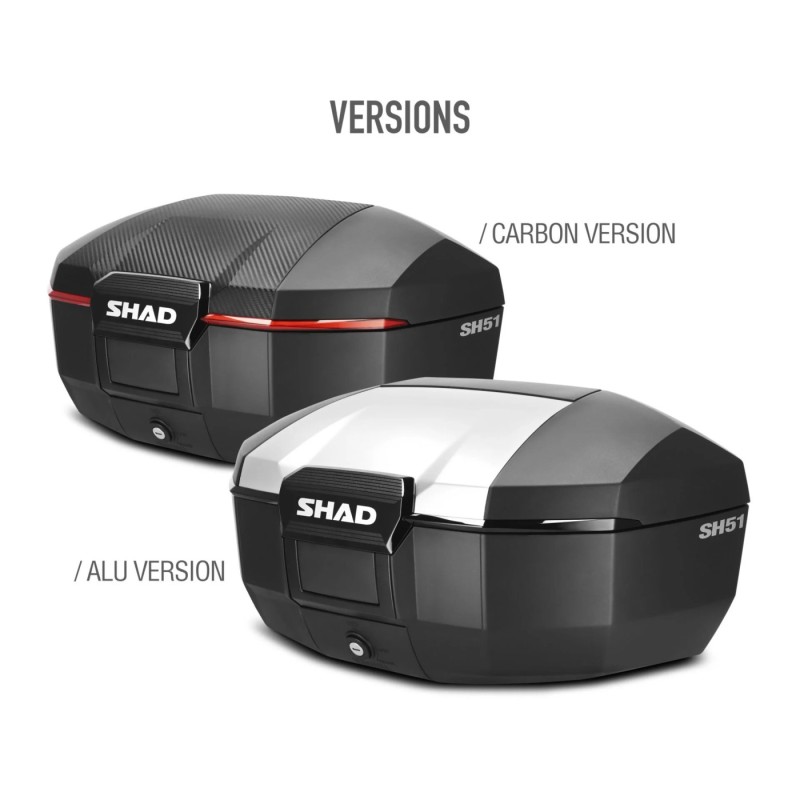 top case moto shad sh51 aluminio d0b51200 51 litros para touring y aventura
