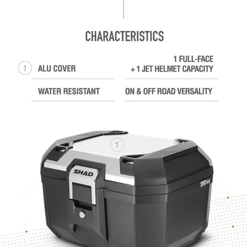 top case shad d0tr46200 tr46 terra aluminio