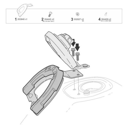 anclaje click system shad para bolsa de deposito kawasaki kle k016cs