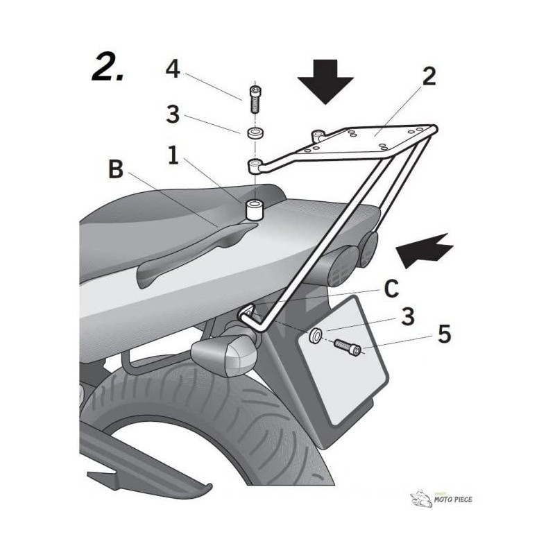 fijacion superior shad para maleta moto kawasaki zr7 7s k0zr71st