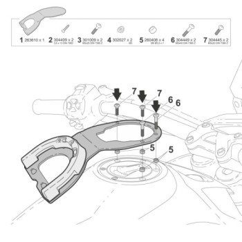 fijacion click system shad m012cs para bolsa de deposito moto guzzi v85 tt 2