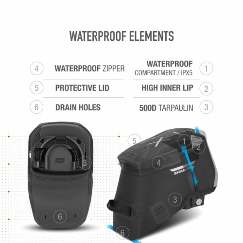 bolsa de deposito moto shad x0tr10cl terra tr10cl impermeable 7 litros