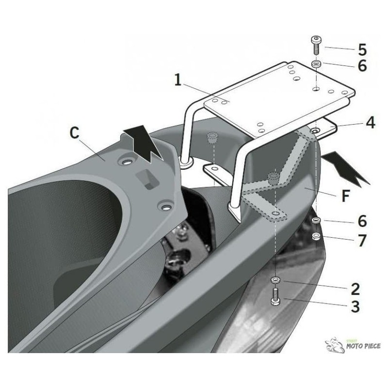 fijacion superior shad para maleta moto yamaha cygnus 125 y0cy17st