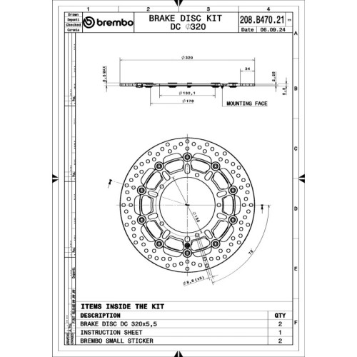 discos de freno delanteros brembo 208b47021 groove diametro o 320 mm
