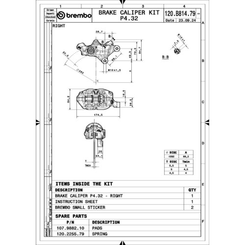 pinza de freno delantera brembo 120b81479 484 logonero derecha cnc axial 69 1 mm