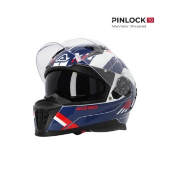 casco integral acerbis x way graphic homologacion 22 06 blanco azul y rojo 0026016 034 2