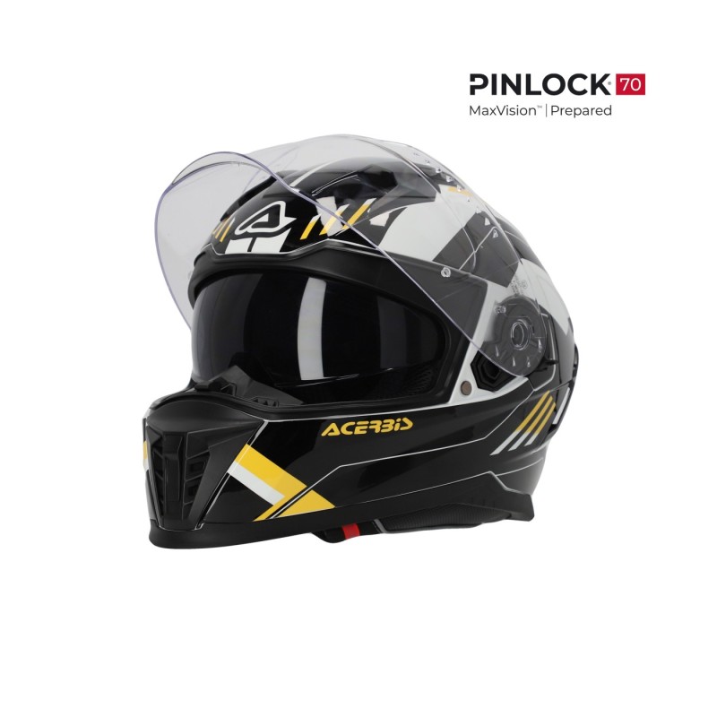 casco integral acerbis homologacion 22 06 negro y amarillo 0026016 318 talla s