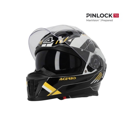 casco integral acerbis homologacion 22 06 negro y amarillo 0026016 318 talla s