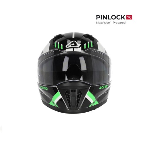 casco integral acerbis homologacion 22 06 negro y verde 0026016 325 talla s