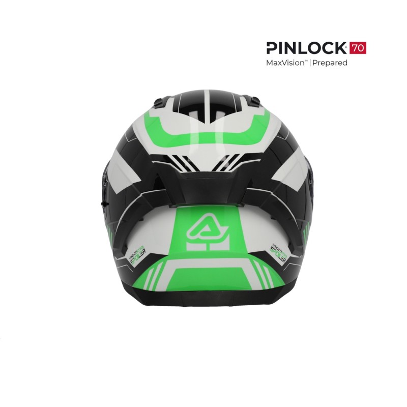 casco integral acerbis homologacion 22 06 negro y verde 0026016 325 talla s