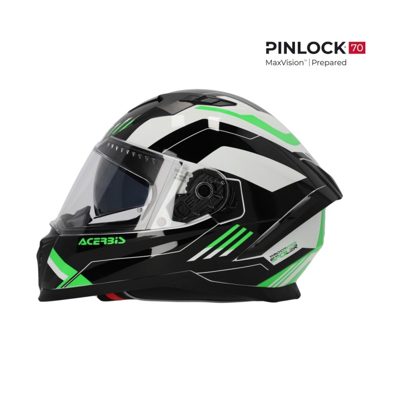 casco integral acerbis homologacion 22 06 negro y verde 0026016 325 talla s