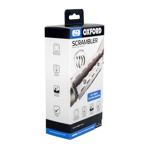 protector termico de escape oxford ox878 scrambler acero inoxidable