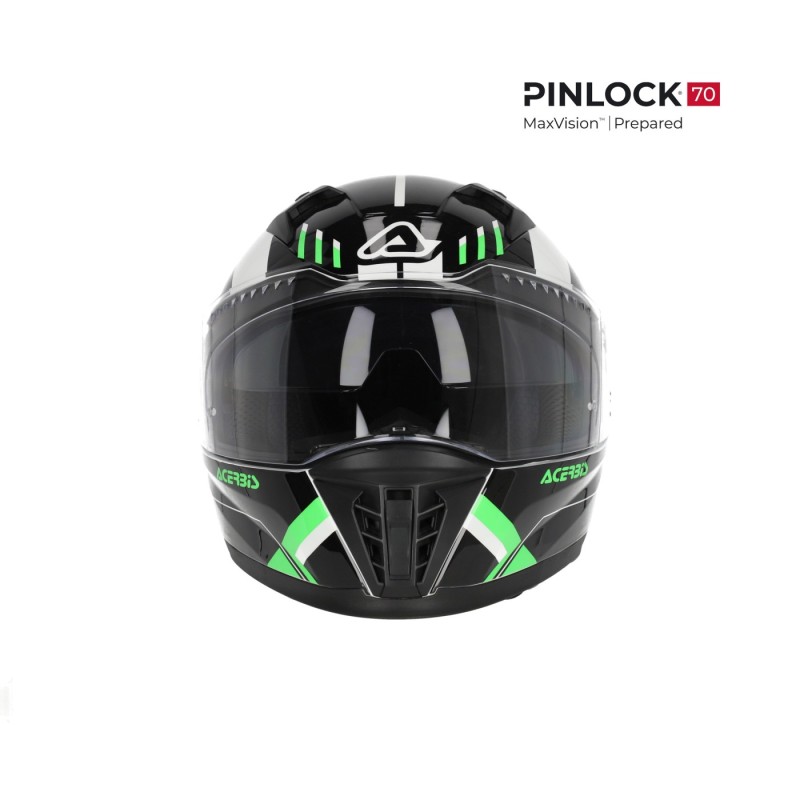 casco integral acerbis homologacion 22 06 negro y verde talla xl 0026016 325