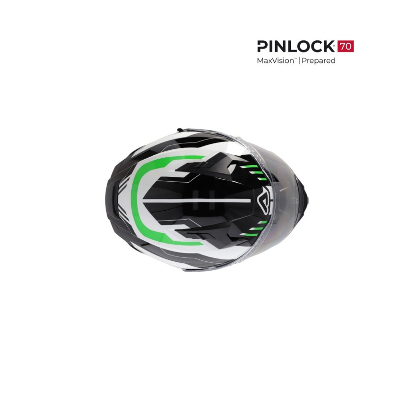 casco integral acerbis homologacion 22 06 negro y verde talla xl 0026016 325