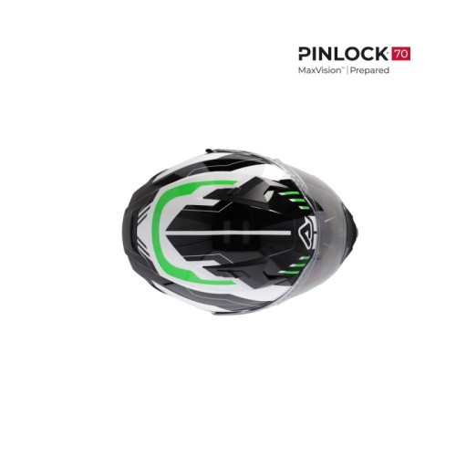 casco integral acerbis homologacion 22 06 negro y verde talla xl 0026016 325