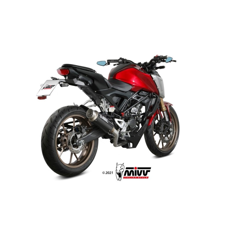 escape completo mivv 1x1 gp pro carbono honda cb 125 r 2021 24 h 077 l2p