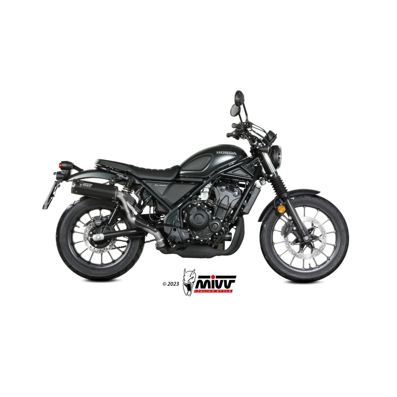 silencioso mivv hr 1 black con tapa en carbono honda cl 500 2023 24 h 090 lh1bc
