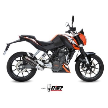 escape completo mivv 1x1 gp black con tapa carbono ktm 125 duke 2011 16 200 duke 2012 14