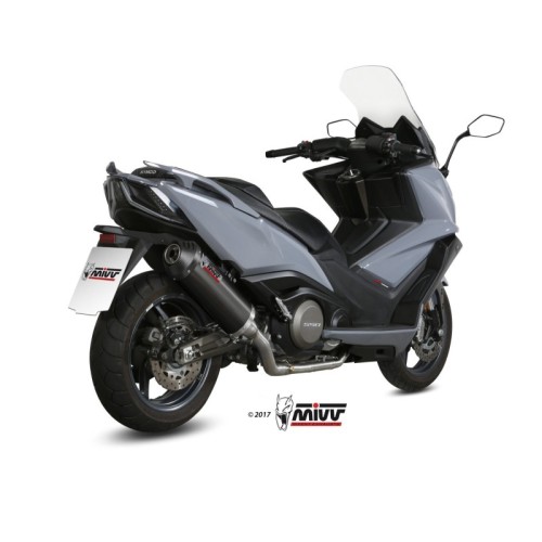 escape completo mivv 2x1 oval black con tapa carbono kymco ak550 2017 20 o 009 lvc