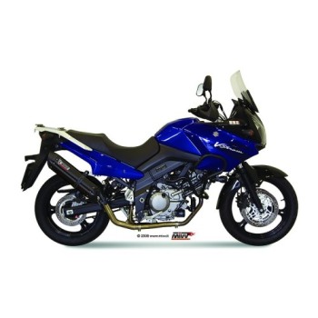 escape completo mivv 2x1 suono black con tapa carbono suzuki dl v strom 650 2004 06