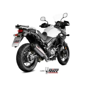 escape completo mivv 2x1 oval titan con tapa carbono suzuki dl v strom 650 xt 2017 25 2