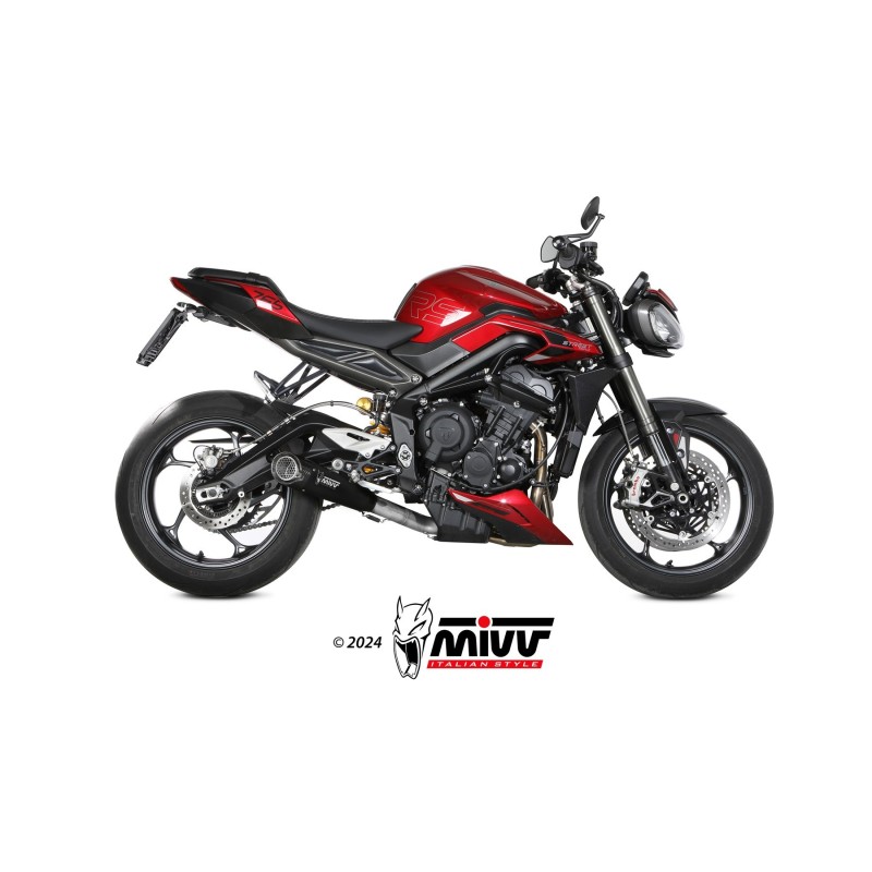 escape completo mivv 3x1 x m5 black triumph street triple 765 r rs 2023 24 t 027 sc5b