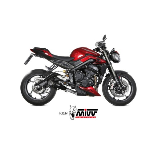 escape completo mivv 3x1 x m5 black triumph street triple 765 r rs 2023 24 t 027 sc5b