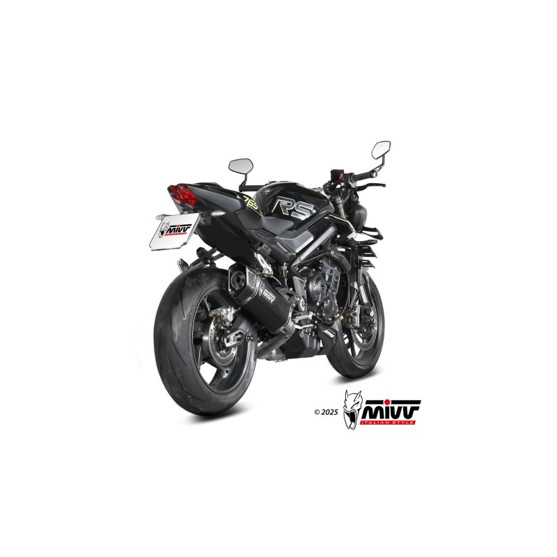 escape completo mivv 3x1 sr 1 black titanium triumph street triple 765 r rs 2025 26