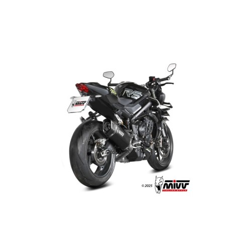 escape completo mivv 3x1 sr 1 black titanium triumph street triple 765 r rs 2025 26