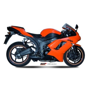 silencioso mivv suono acero negro carbon kawasaki zx 6 r 2007 08 uk 019 l9 2