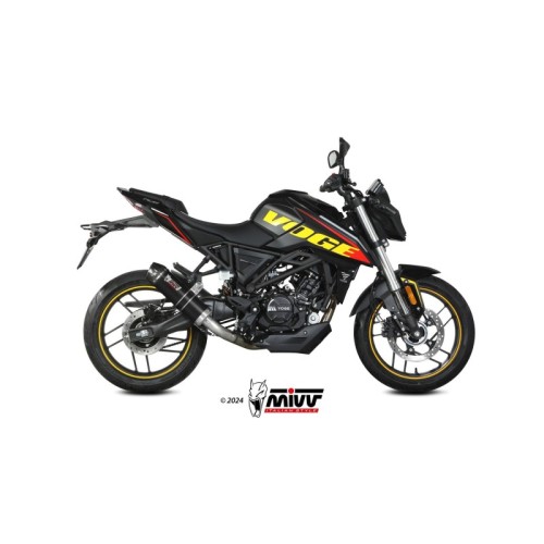 escape completo mivv 1x1 gp black con tapa carbono voge brivido 125r 2023 24 vo 002 lxbc