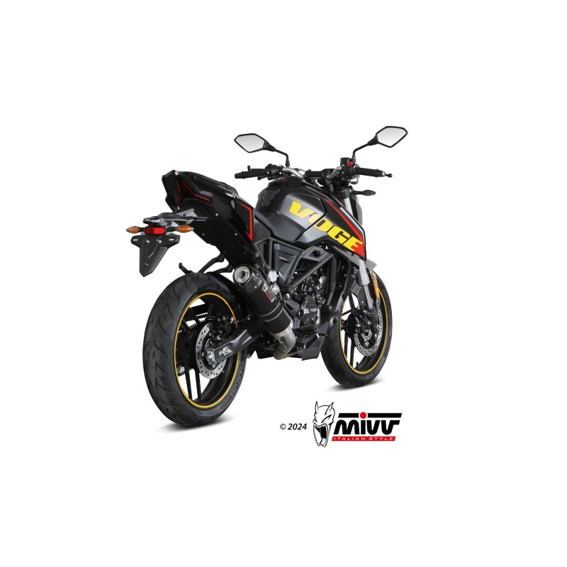 escape completo mivv 1x1 gp black con tapa carbono voge brivido 125r 2023 24 vo 002 lxbc