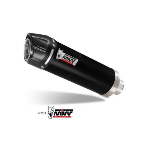 escape completo mivv 1x1 gp black con tapa carbono voge brivido 125r 2023 24 vo 002 lxbc