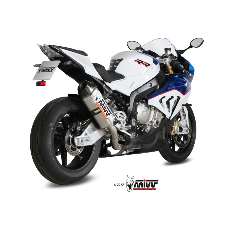 escape completo mivv 4x2x1 speed edge st steel con tapa carbono bmw s 1000 rr 2015 16