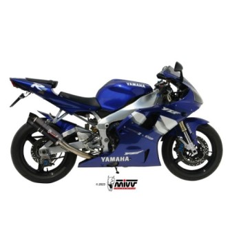 silencioso mivv gp black con tapa en carbono yamaha yzf r1 1000 1998 01 y 001 lxbc