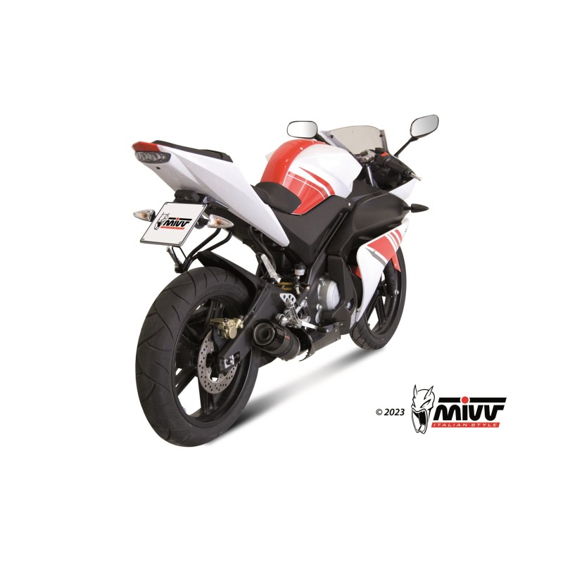 escape completo mivv 1x1 gp carbon con tapa carbono yamaha yzf r125 2008 13 y 030 l2sc