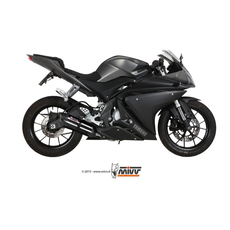 escape completo mivv 1x1 suono black tapa carbono yamaha mt 125 2015 19 yzf r125 2014 18