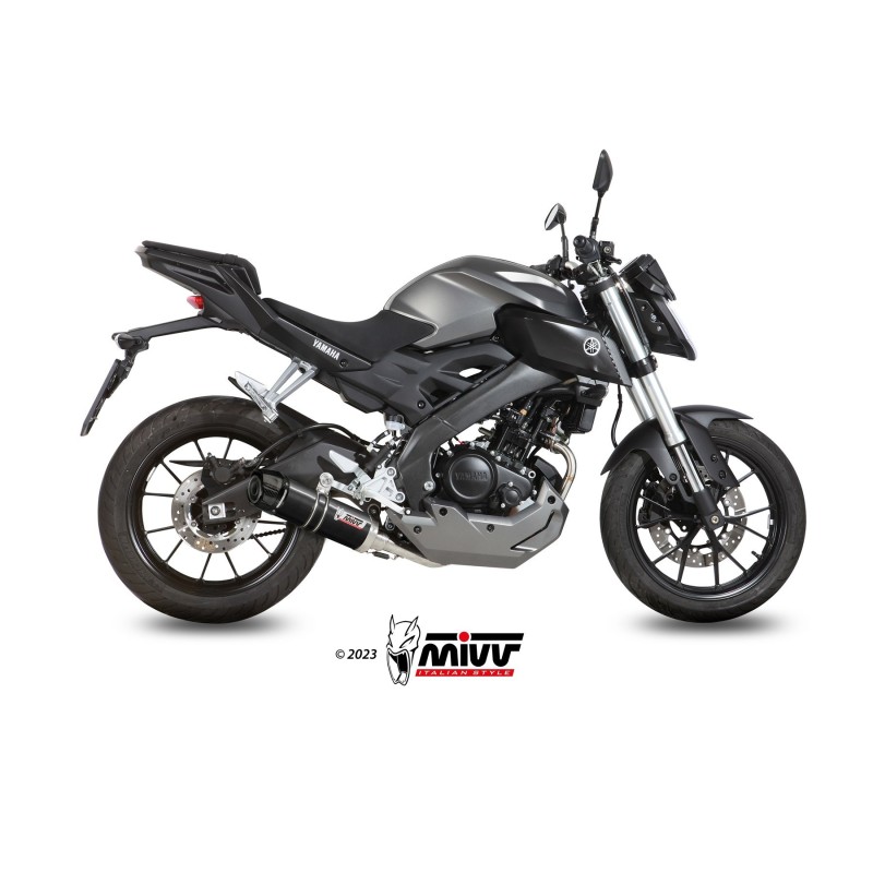 escape completo mivv 1x1 gp black con tapa carbono yamaha mt 125 2015 19 yzf r125 2014 18