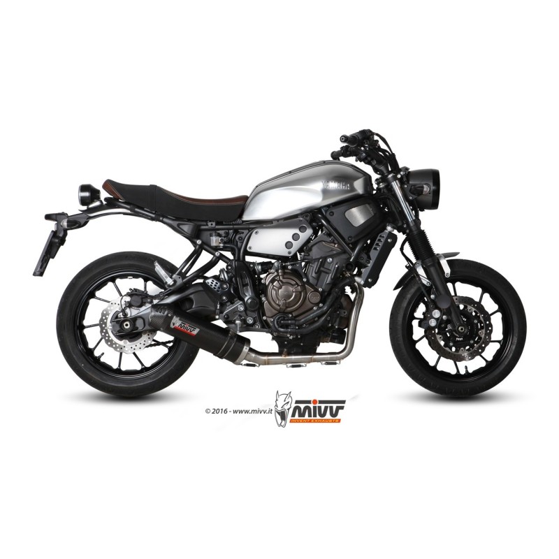 escape completo mivv 2x1 oval carbono con tapa carbono yamaha xsr 700 2016 20 y 053 l3c